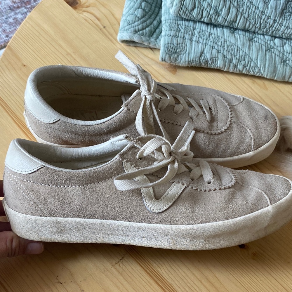 Vans Beige Suede Low Top Sneakers